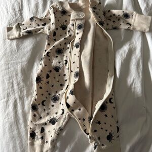 Hanna Andersson Cream and Black Starry One Piece